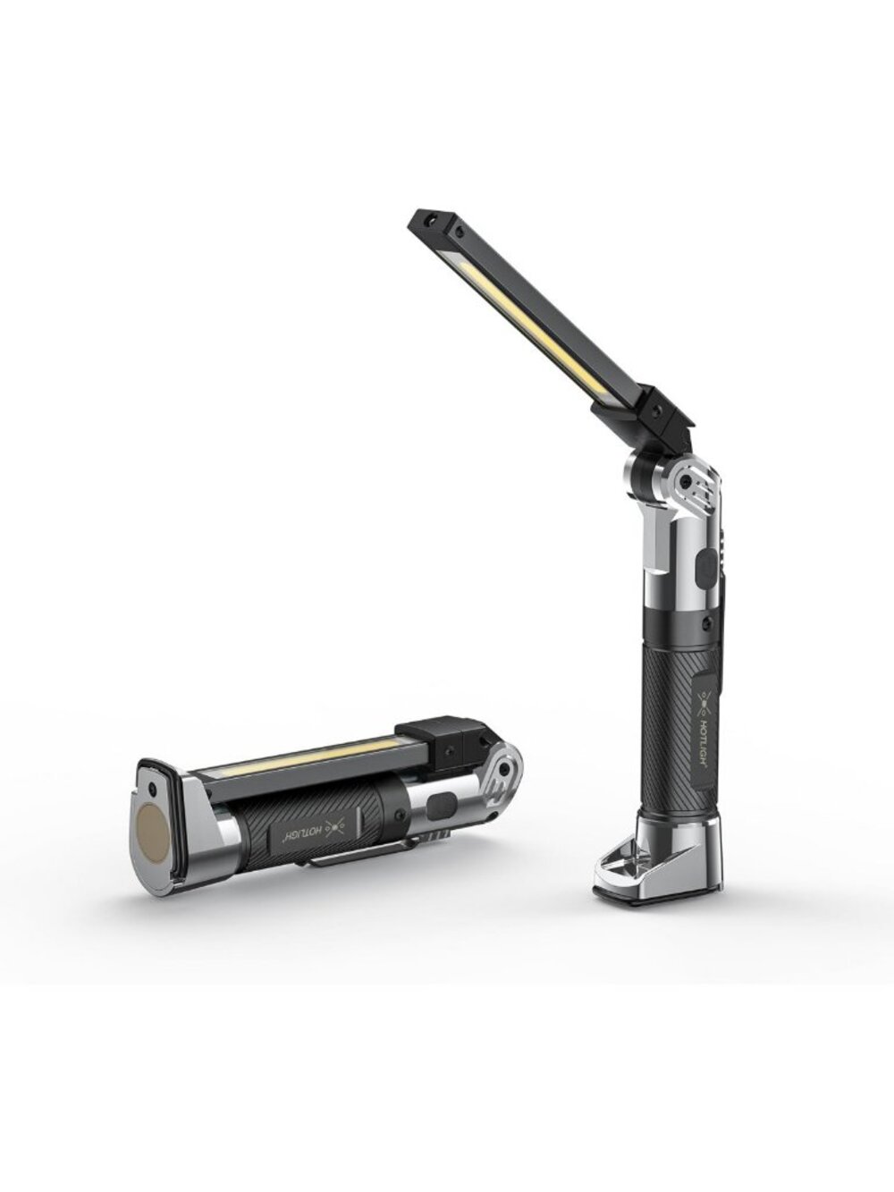 Bright Rechargeable Work Light - 1200 Lumens Magnetic Flashlight, 3 Modes, Hooks